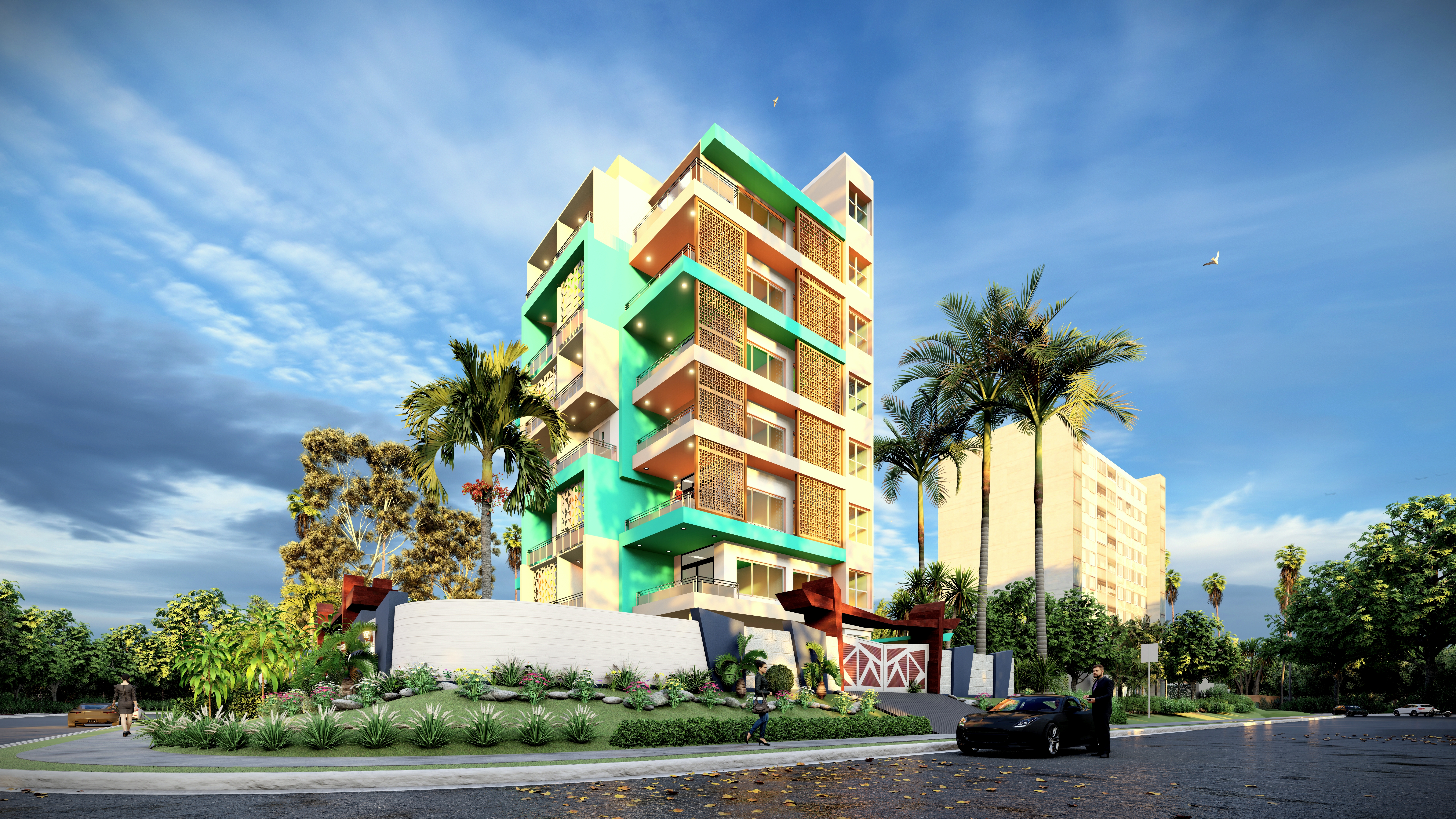 green basic elevation design