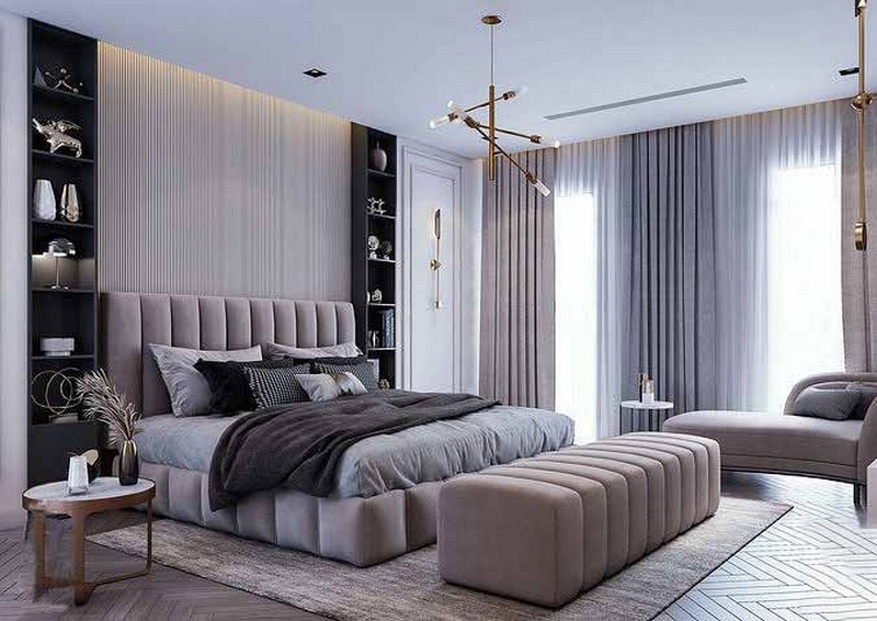 Modern master bedroom 3D model 