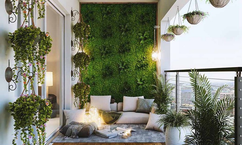 Nature-touch small open balcony