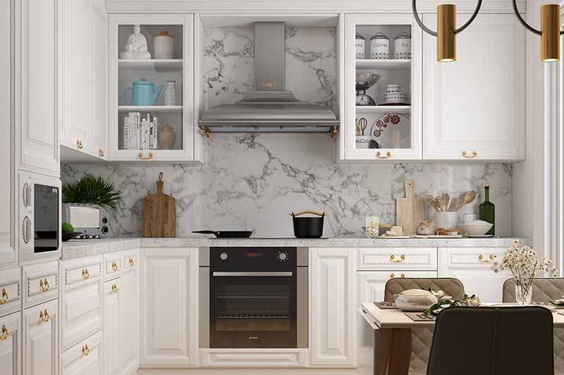 l-shaped classic kitchen